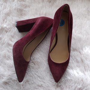 NEW Nine West Plum Leather Pointed Toe Heels